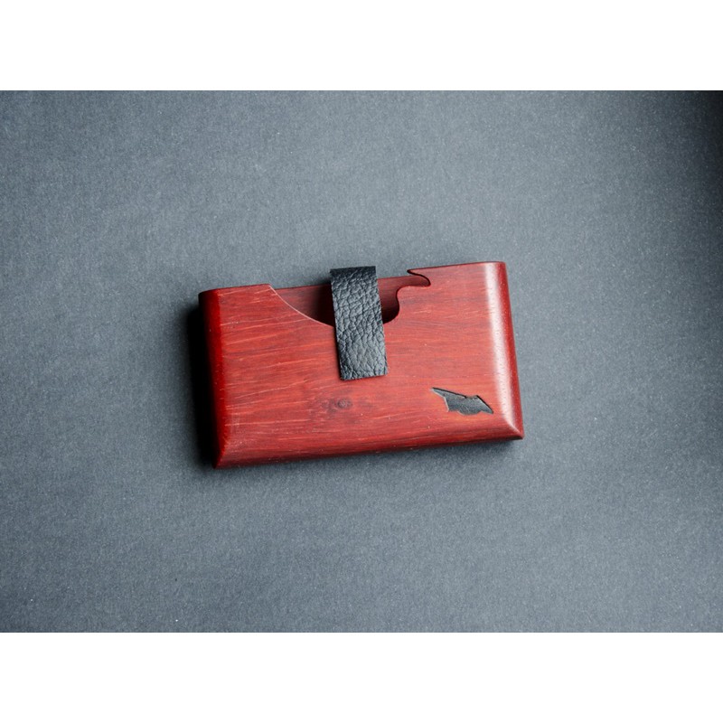 Dřevěná peněženka Padouk TOTÁLNÍ VÝPRODEJ