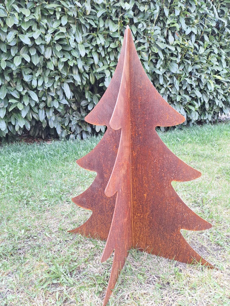 Kovová zahradní dekorace Stromek 3D velký 110 cm corten