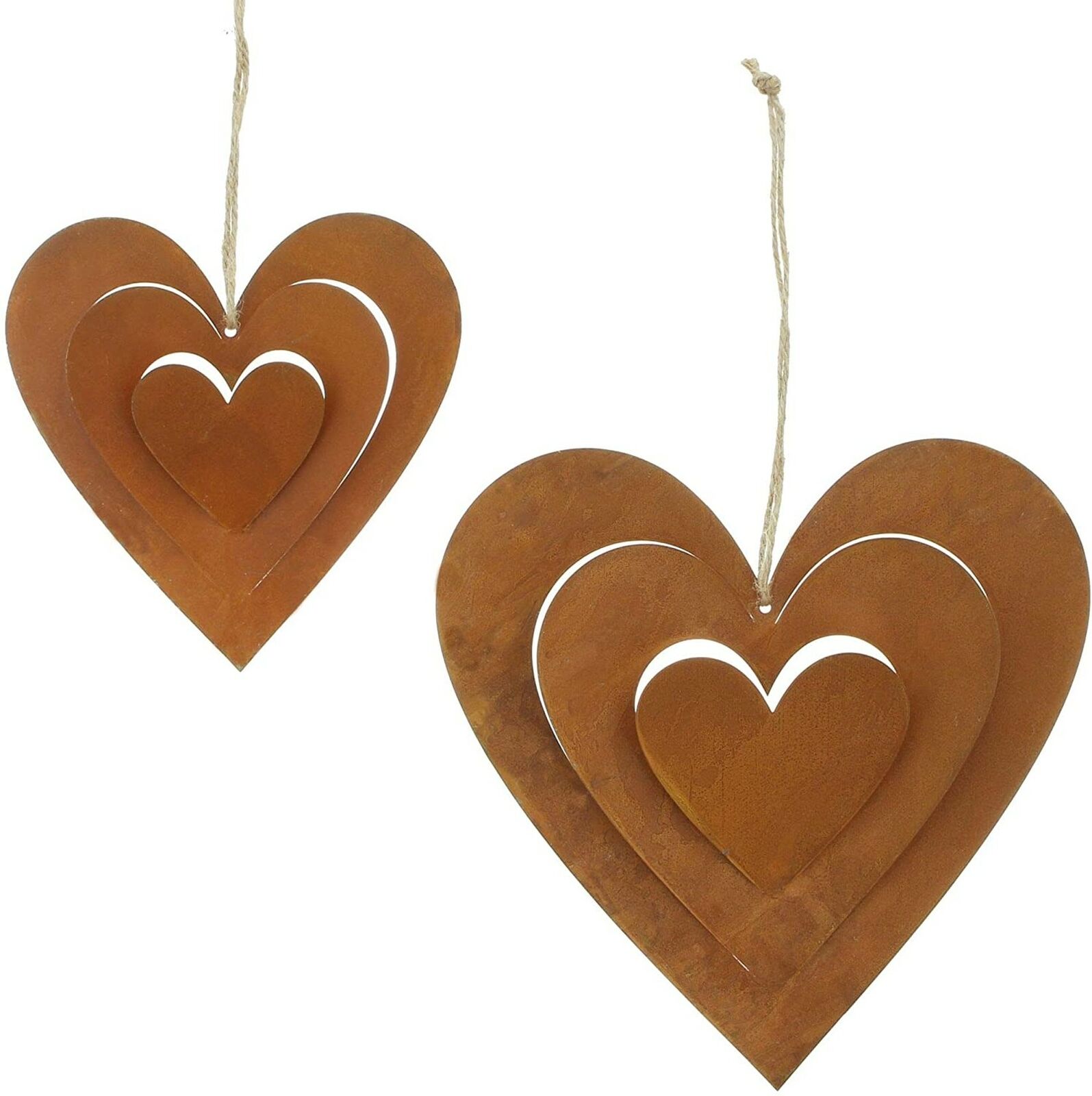 Kovová závěsná dekorace Srdce 2 kusy