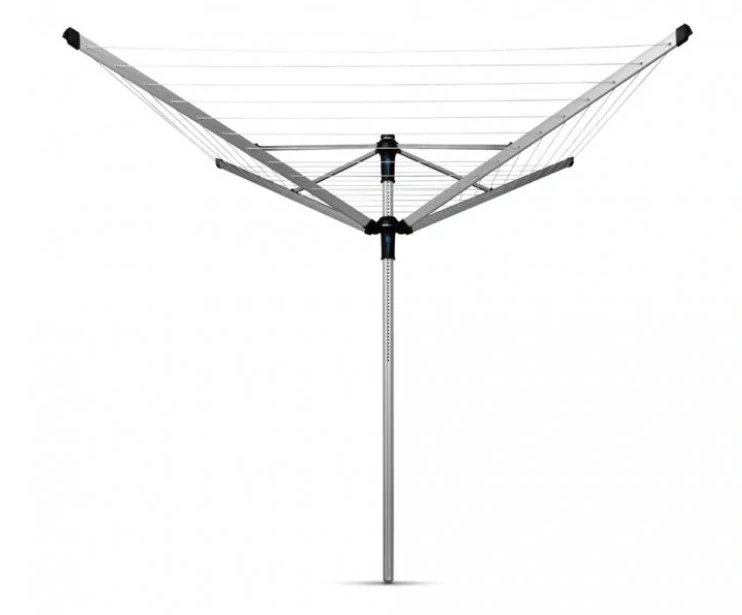 Brabantia Zahradní sušák LIFT-O-MATIC Advance 50m šedý (potah, kovový stojan do země, vak na kolíčky)