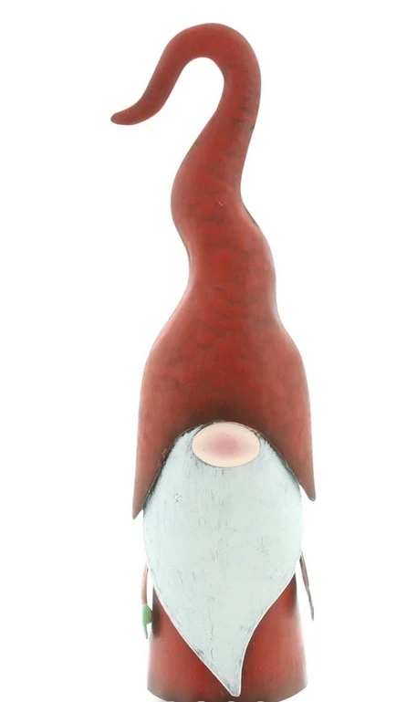 Kovová dekorační figurka Trpaslík červený VÝPRODEJ