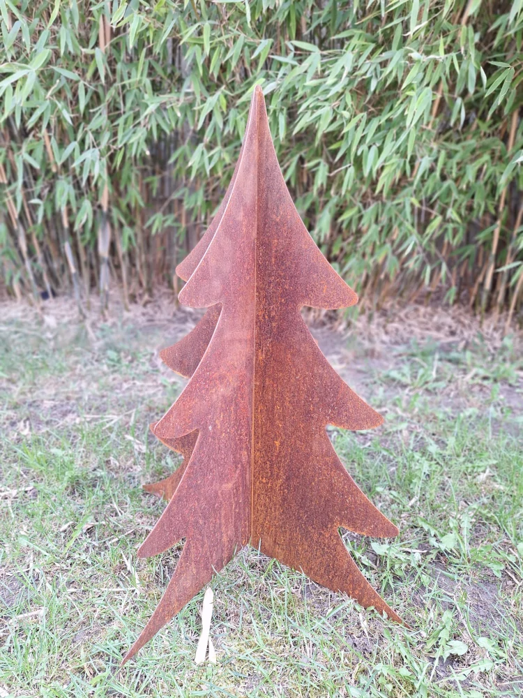 Kovová zahradní dekorace Stromek 3D menší 70 cm corten