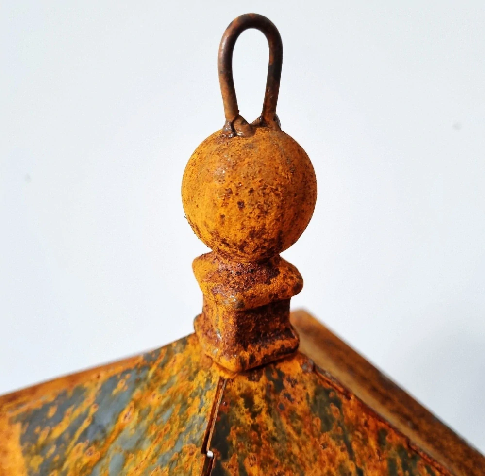 Kovová lucerna venkovní rezavá 39 cm