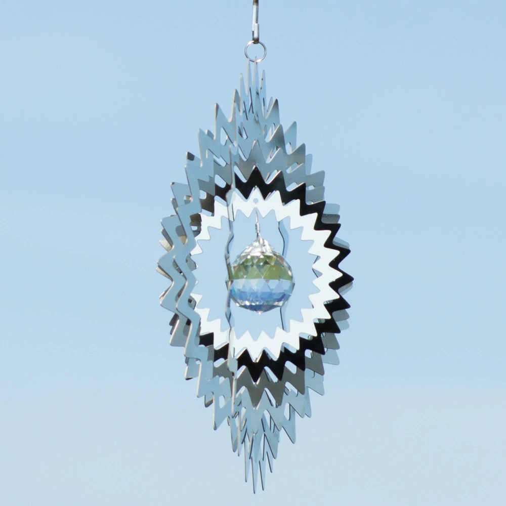 Zahradní větrná dekorace Mirror crystal Star 20 cm