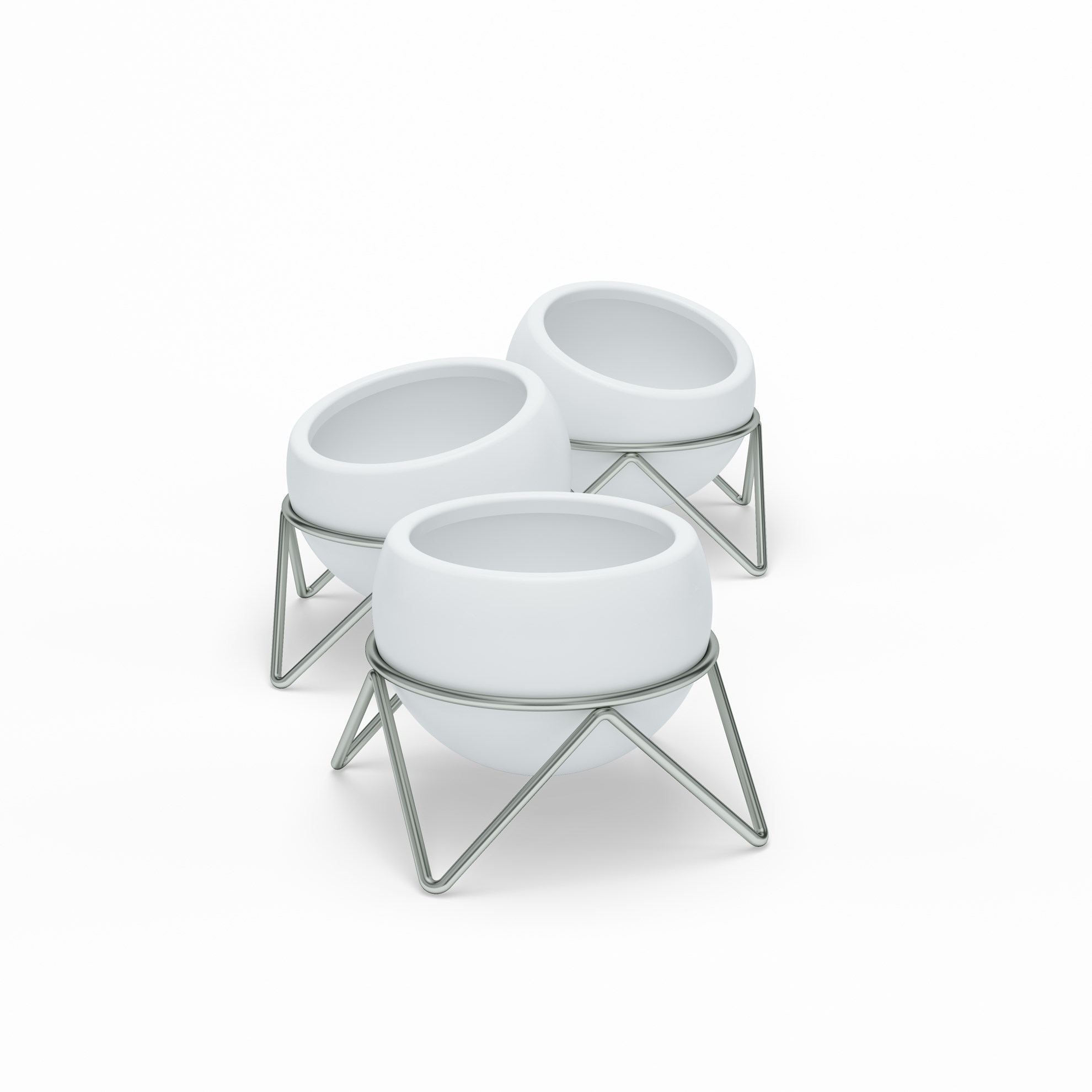 SET/3ks květináčů POTSY s kov. podstavci UMBRA