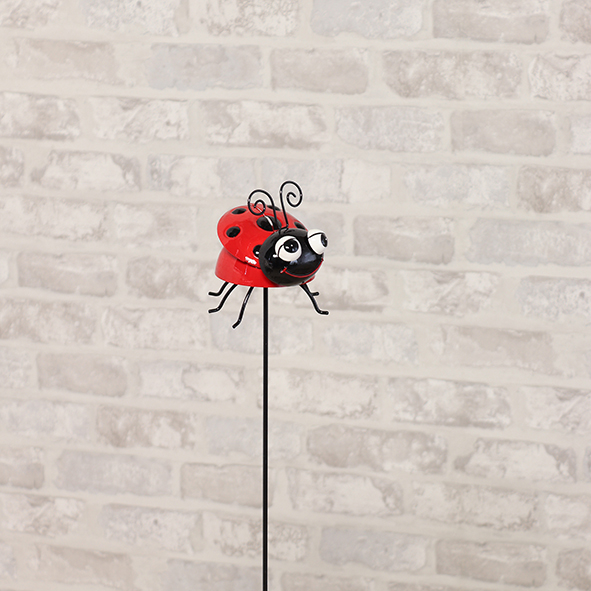 Zahradní zápich kovová beruška barevná 76 cm