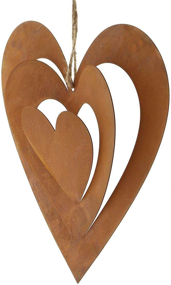 Kovová závěsná dekorace Srdce 2 kusy