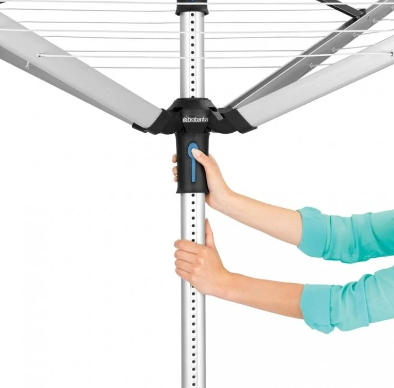 Brabantia Zahradní sušák LIFT-O-MATIC Advance 50m šedý (potah, kovový stojan do země, vak na kolíčky)