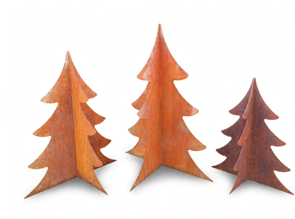 Kovová zahradní dekorace Stromek 3D velký 110 cm corten