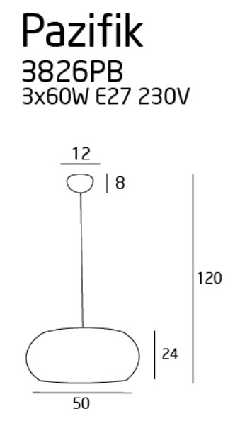 Závěsné svítidlo Maxlight Pazifik, 3826PB