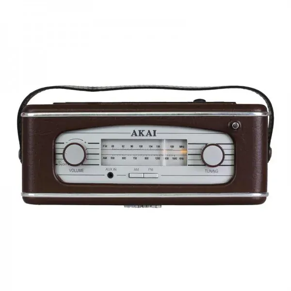 Rádio Akai APR 220, AUX, Vintage Retro, hnědé TOTÁLNÍ VÝPRODEJ
