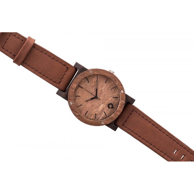 Dřevěné hodinky PLANTWEAR Raw Serie - Double Copper - Eben TOTÁLNÍ VÝPRODEJ