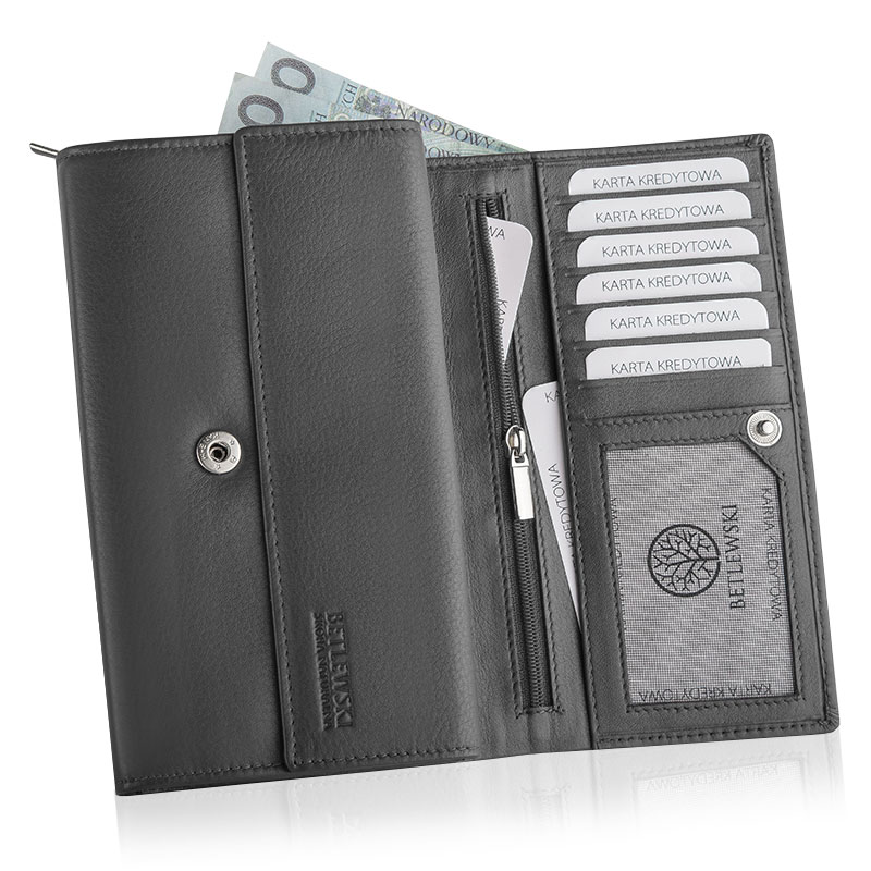 Dámská kožená peněženka s RFID modrá Betlewski Softly TOTÁLNÍ VÝPRODEJ