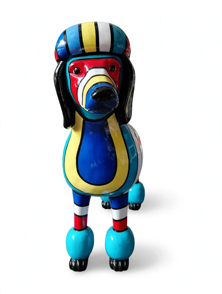 Socha Pudl stojící s pruhy 64 cm