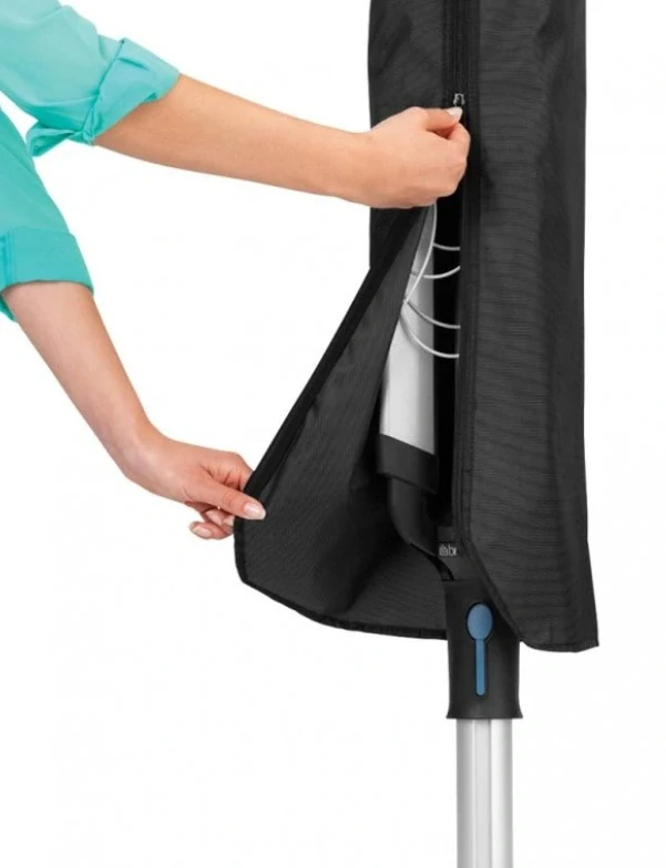 Brabantia Zahradní sušák LIFT-O-MATIC Advance 50m šedý (potah, kovový stojan do země, vak na kolíčky)