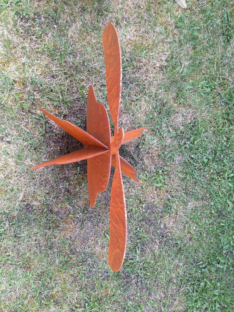 Kovová zahradní dekorace Hruška 3D velká 70 cm corten