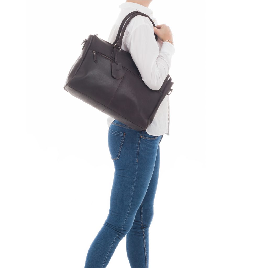 Kožená dámská taška na notebook s powerbankou Burkely Zipper hnědá 51892220 TOTÁLNÍ VÝPRODEJ