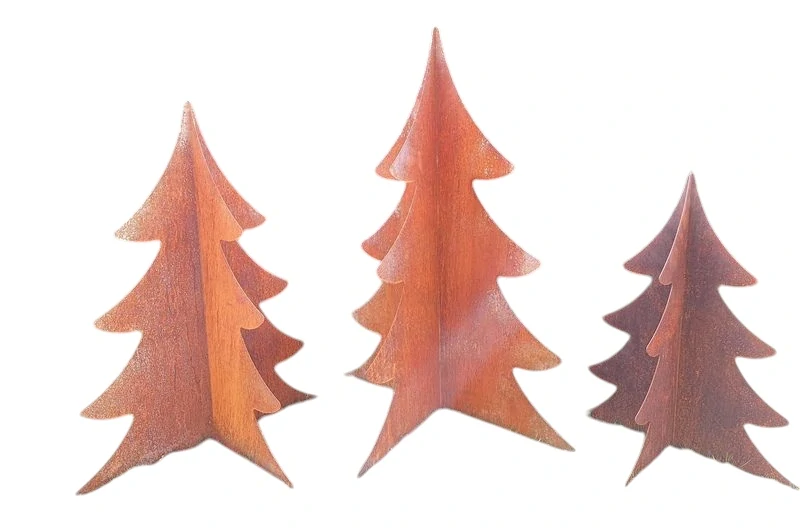 Kovová zahradní dekorace Stromek 3D střední 90 cm corten