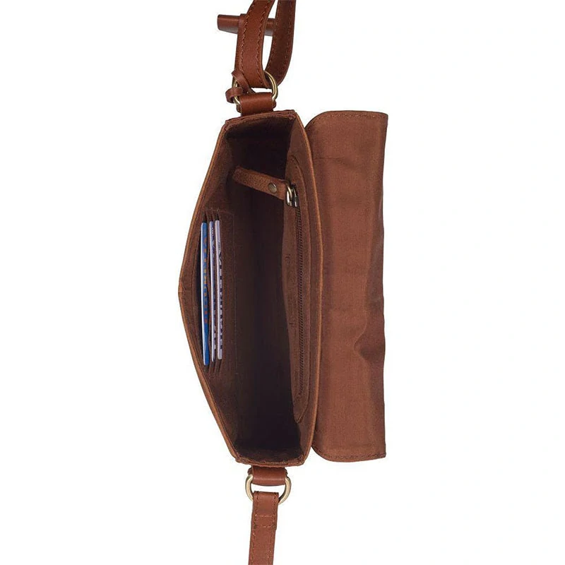 Dámská kožená crossbody kabelka Burkely Soul Sam M koňak