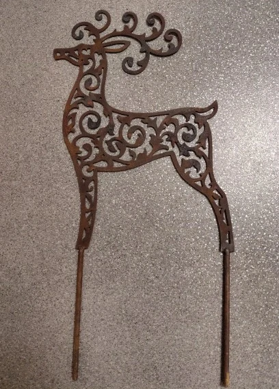 Kovový zahradní zápich Jelen rezavý 60 cm