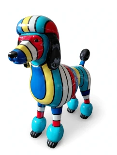 Socha Pudl stojící s pruhy 64 cm