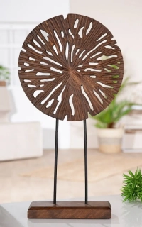 Dřevěná stolní dekorace Disk mangové dřevo průměr 24 cm VÝPRODEJ