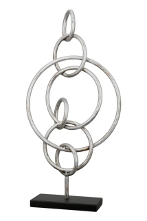 Kovová stolní dekorace Kruhy v kruhu 52 cm VÝPRODEJ