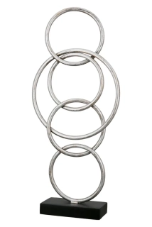 Kovová stolní dekorace Kruhy 52 cm VÝPRODEJ