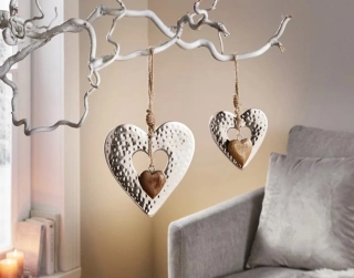 Závěsná dekorace Srdce 2 kusy VÝPRODEJ