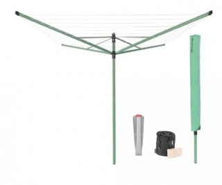 Brabantia Zahradní sušák LIFT O-Matic 50m zelený (stojan, kryt, vak, kolíčky)