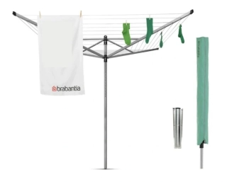 Brabantia Zahradní sušák LIFT-O-MATIC 50m šedý (kryt, kovový stojan do země)