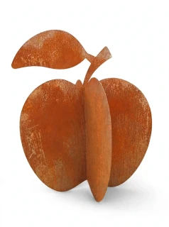 Kovová zahradní dekorace Jablko 3D velké 83 cm corten