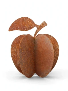 Kovová zahradní dekorace Jablko 3D malé 35 cm corten