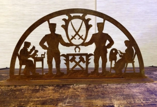 Kovová dekorace krušnohorský vánoční oblouk 40 cm rezavý