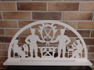 Kovová dekorace krušnohorský vánoční oblouk 50 cm bílý