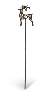 Zahradní kovový zápich Jelen na tyči rezavý 96 cm