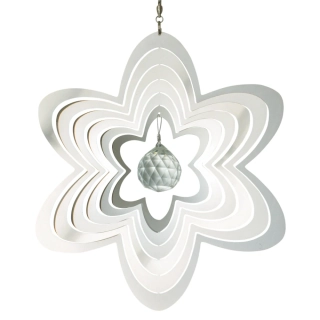 Zahradní větrná dekorace Mirror crystal flower 20 cm