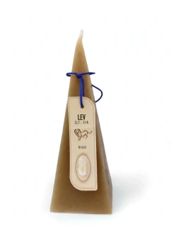 Bartek svíčka pyramida Rustic parfém Lev s minerálem 16 cm