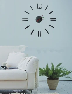 Stardeco Samolepící nástěnné hodiny černé VÝPRODEJ
