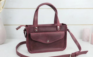 Kožená dámská kabelka přes rameno Berty Emily švestková TOTÁLNÍ VÝPRODEJ