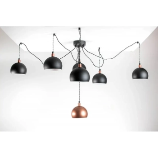 Závěsné svítidlo SPIDER Tester 7 LP 6 černé, 1 měděné