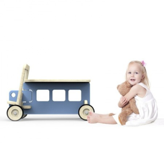 Dřevěné odrážedlo Planeco Auto Benek modré VÝPRODEJ