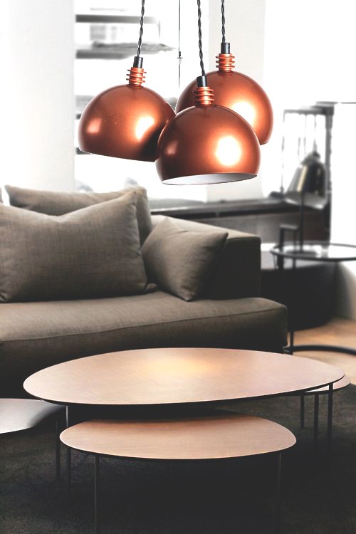 Závěsné svítidlo Tester 3L měděné